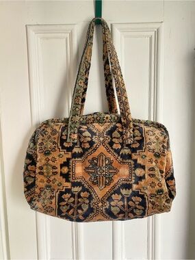 Vintage Carpet Style Tote / Overnight Bag